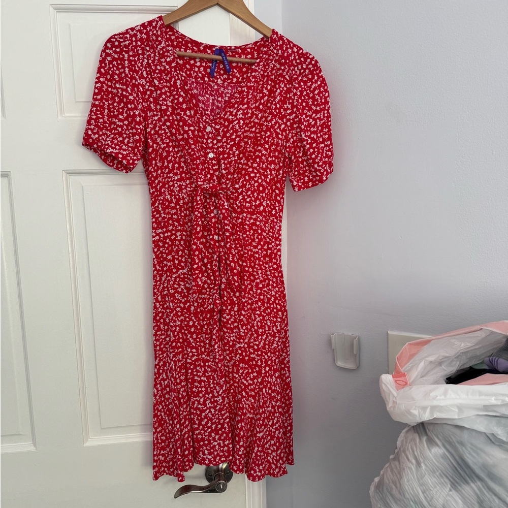 Seraphine Red Short Sleeve Dress